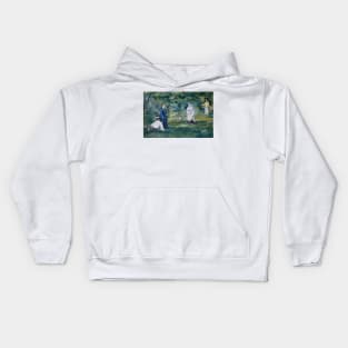 A Game of Croquet by Edouard Manet Kids Hoodie